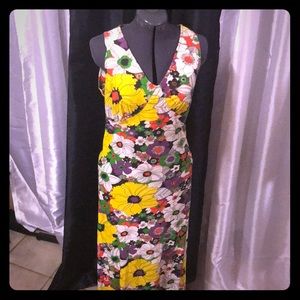 Vintage Groovy Flower Power Long Dress